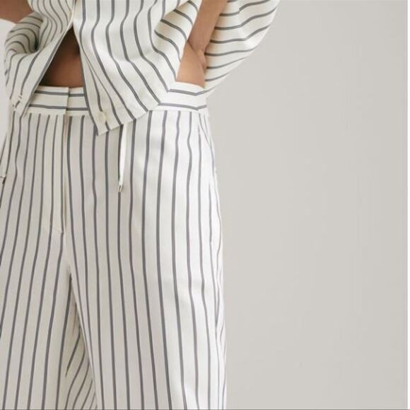 Massimo Dutti Stripe straight leg pants size 2 - Picture 1 of 10